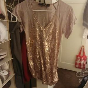 Gold Miss Me Sequin T-shirt